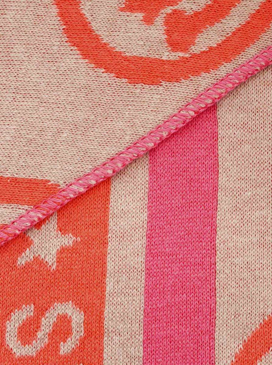 💕 Zwillingsherz Dreieckstuch "Stern Augen" Baumwolle Orange Pink