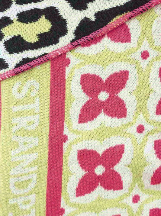 💕 Zwillingsherz Dreieckstuch "Strandpink Leo Ornamente" Baumwolle Grün Pink