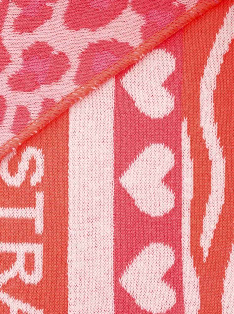 💕 Zwillingsherz Dreieckstuch "Strand Zebra" Baumwolle Orange Pink Rot