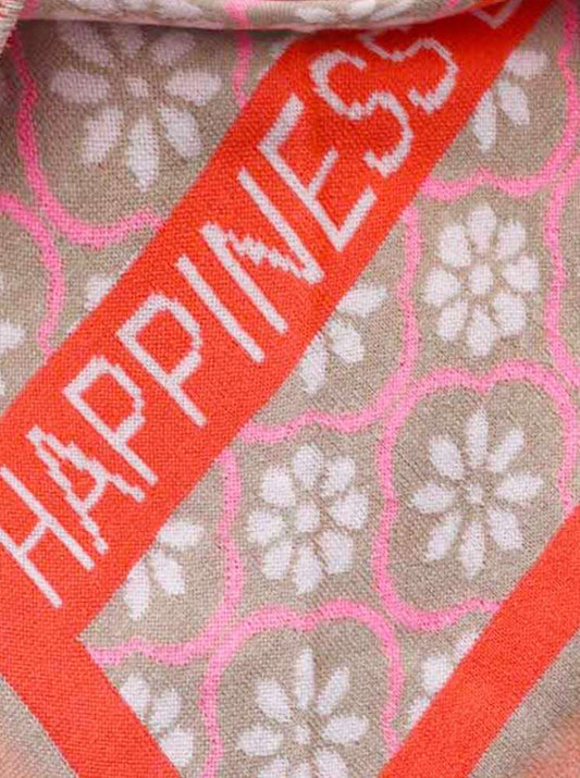 💕 Zwillingsherz Dreieckstuch "SusanneZH" Baumwolle Beige Pink Orange