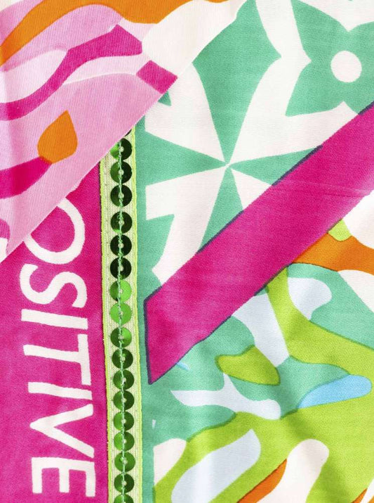 💕 Zwillingsherz Dreieckstuch "Think Positive" 100 % Viskose nachhaltig Grün