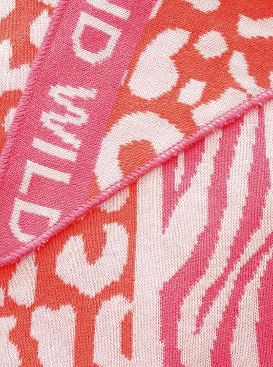 💕 Zwillingsherz Dreieckstuch "Tierreich" Baumwolle Pink Orange