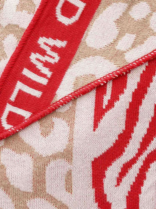 💕 Zwillingsherz Dreieckstuch "Tierreich" Baumwolle Rot Beige