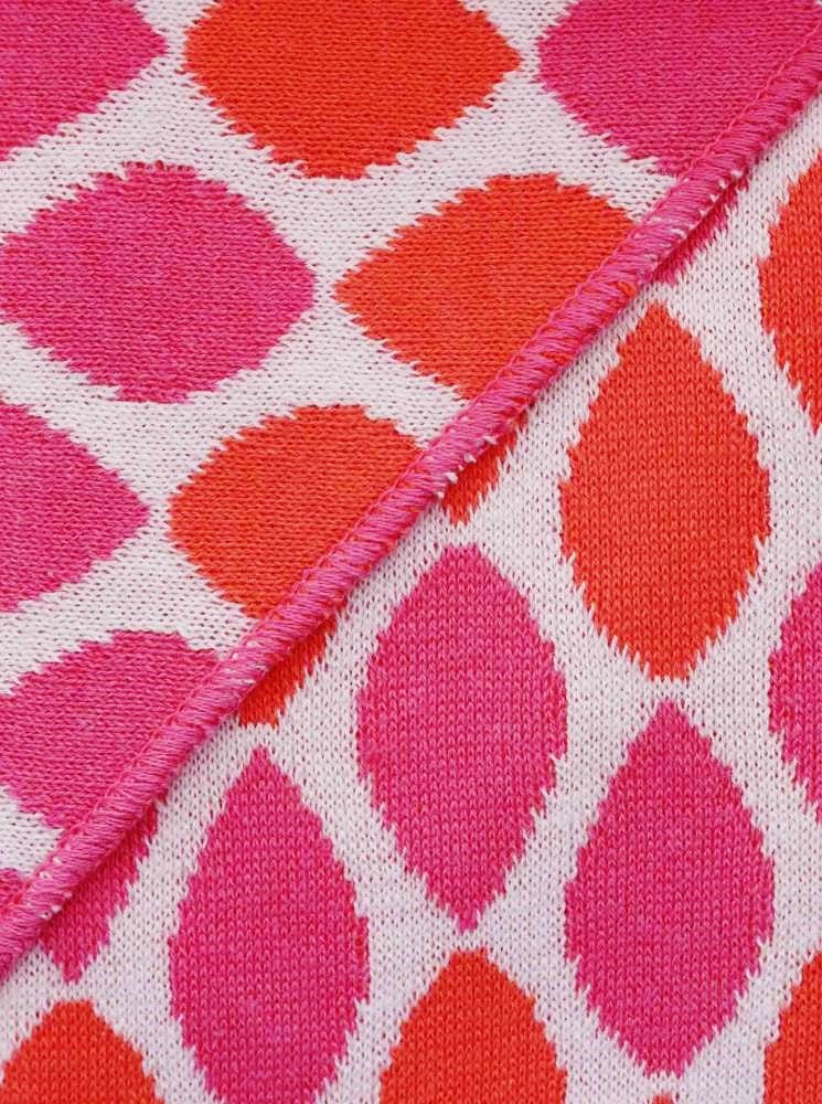 💕 Zwillingsherz Dreieckstuch "Tropfen" Baumwolle Pink Orange