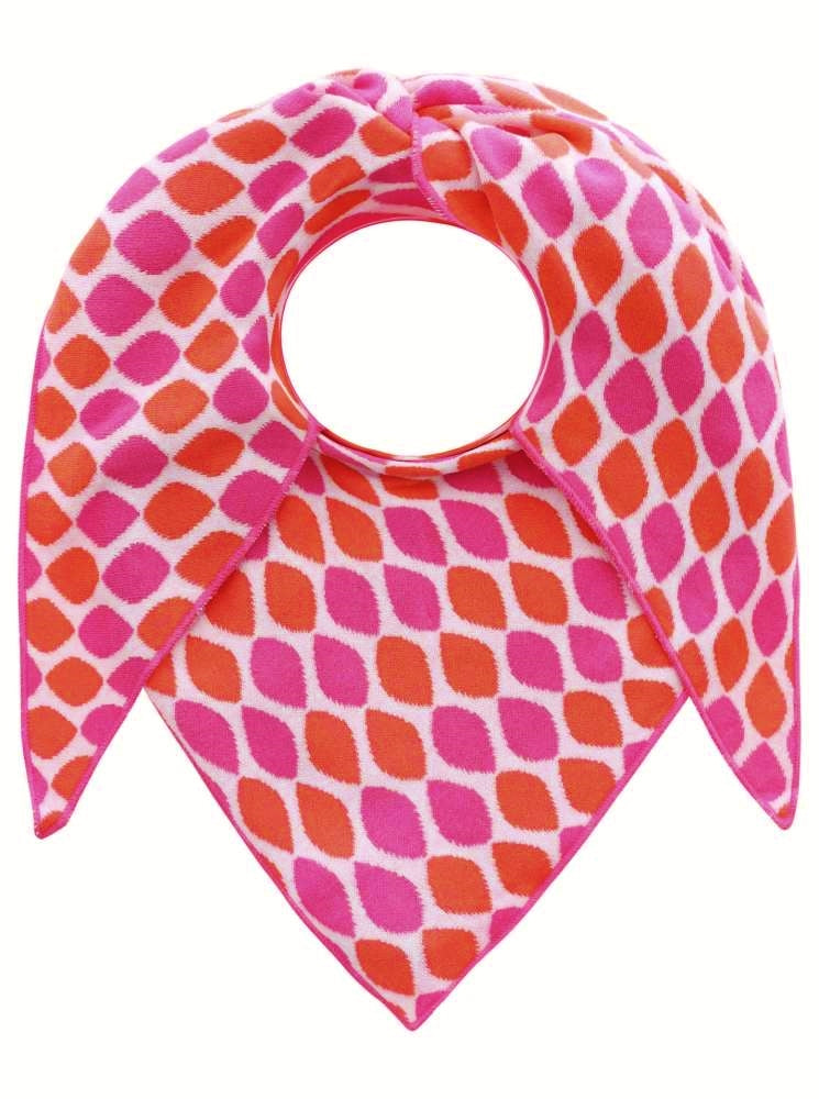 💕 Zwillingsherz Dreieckstuch "Tropfen" Baumwolle Pink Orange