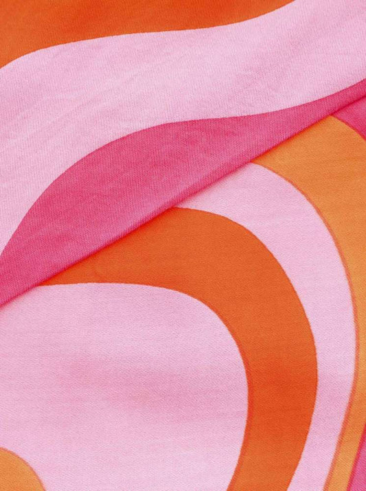 💕 Zwillingsherz Dreieckstuch "Wellen Muster" Bambus nachhaltig organic Pink Orange