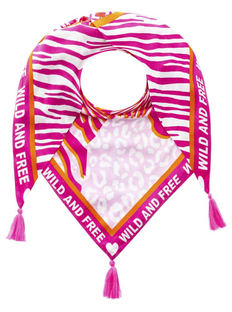 đź’• Zwillingsherz Dreieckstuch "Wild Zebra" Viskose Rosa