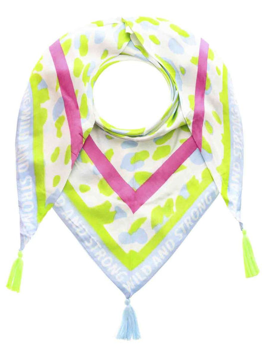 💕 Zwillingsherz Dreieckstuch "Wild and Strong" Viskose Blau