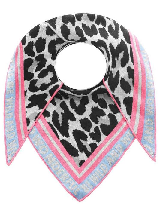 💕 Zwillingsherz Dreieckstuch "Wonderful Leo" Baumwolle Grau Pink Blau