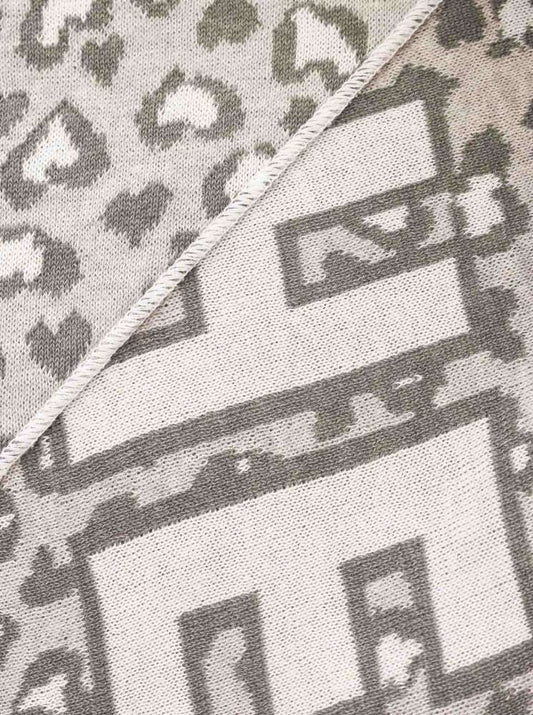 💕 Zwillingsherz Dreieckstuch "Leo & Zwillingsherz" Baumwolle Grau