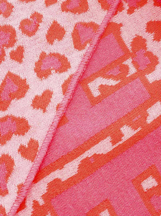 💕 Zwillingsherz Dreieckstuch "Leo & Zwillingsherz" Baumwolle Pink