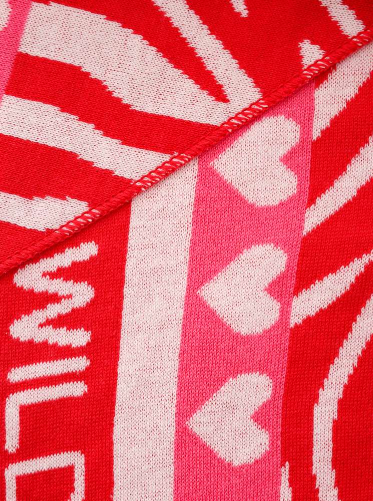 💕 Zwillingsherz Dreieckstuch "Zebra Love" Baumwolle Rot Pink