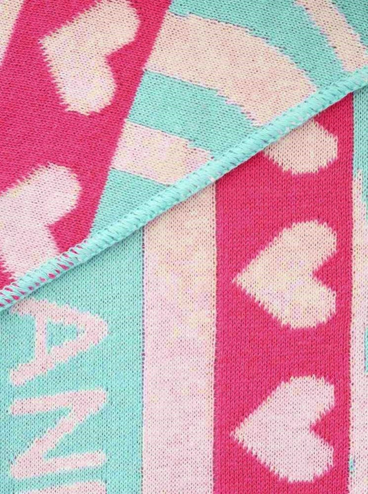 💕 Zwillingsherz Dreieckstuch "Zebra Love" Baumwolle Türkis Pink