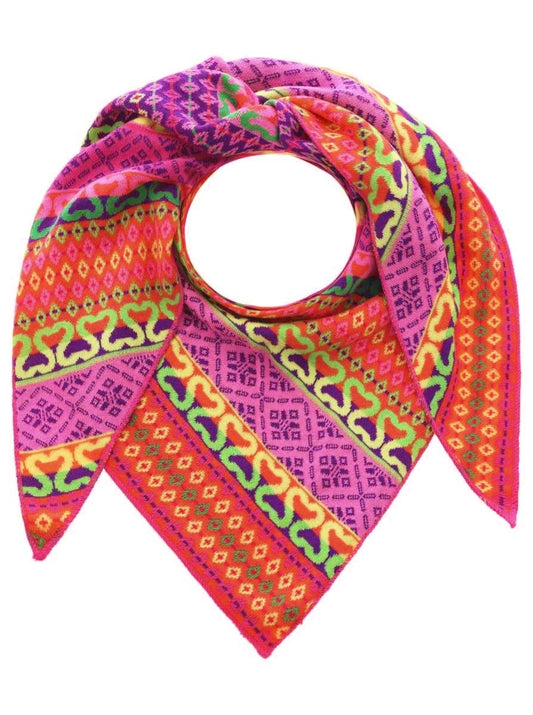 💕 Zwillingsherz Dreieckstuch "Maralda" Baumwolle Neon Combo