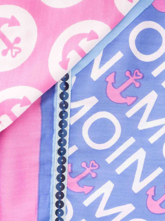 💕 Zwillingsherz Dreieckstuch "Maritimer Mustermix" Viskose Hellblau