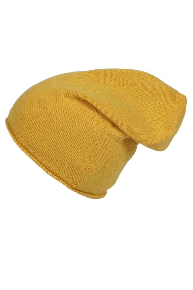 💕 Zwillingsherz Mütze "Classic" Blogger Beanie Wolle Fleece Senf