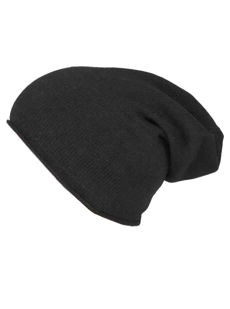 💕 Zwillingsherz Mütze "Classic" Blogger Beanie Wolle Fleece Schwarz