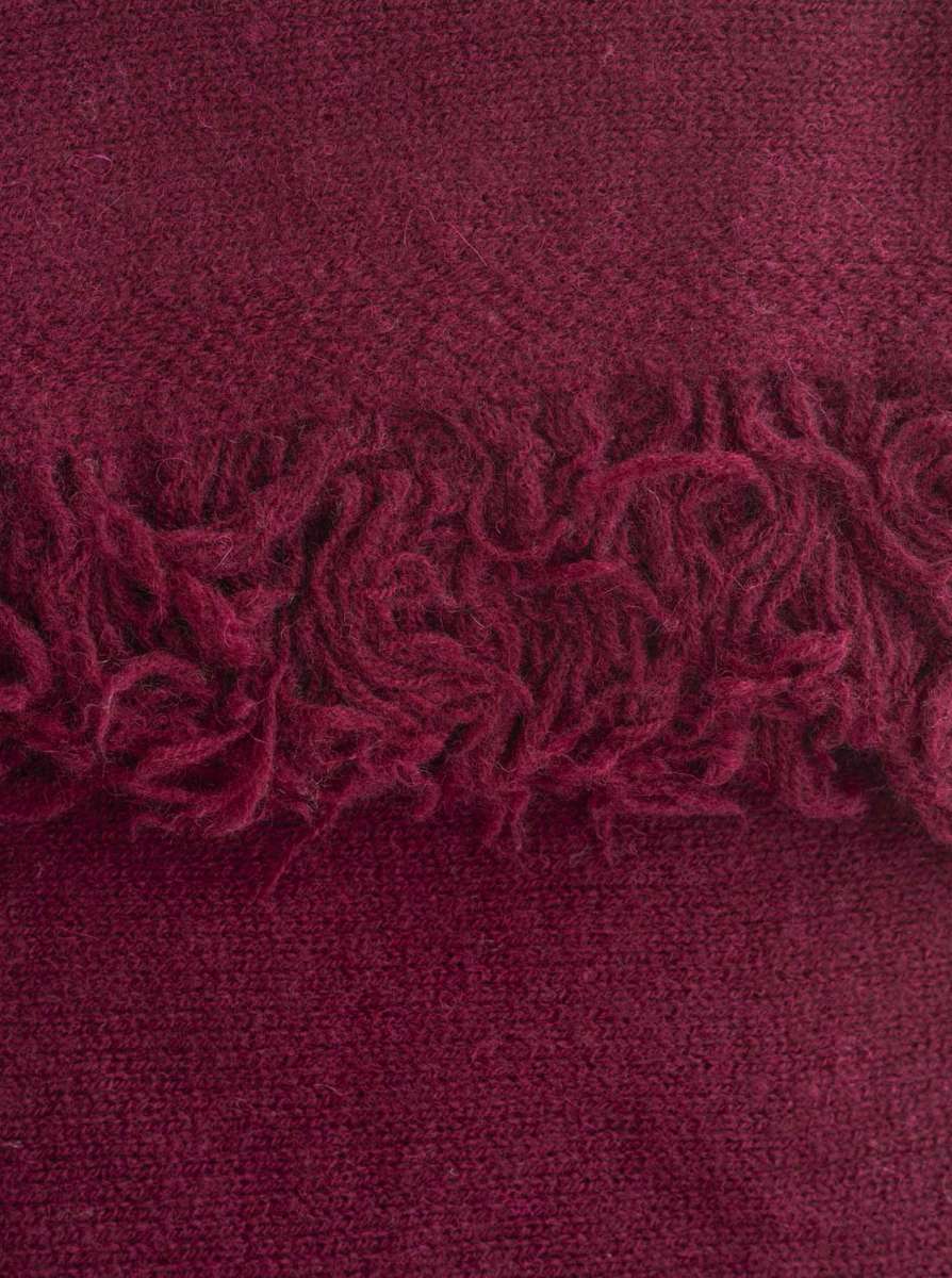 💕 Zwillingsherz XXL "Fransenschal" 100 % Cashmere Schal Kaschmir Bordeaux