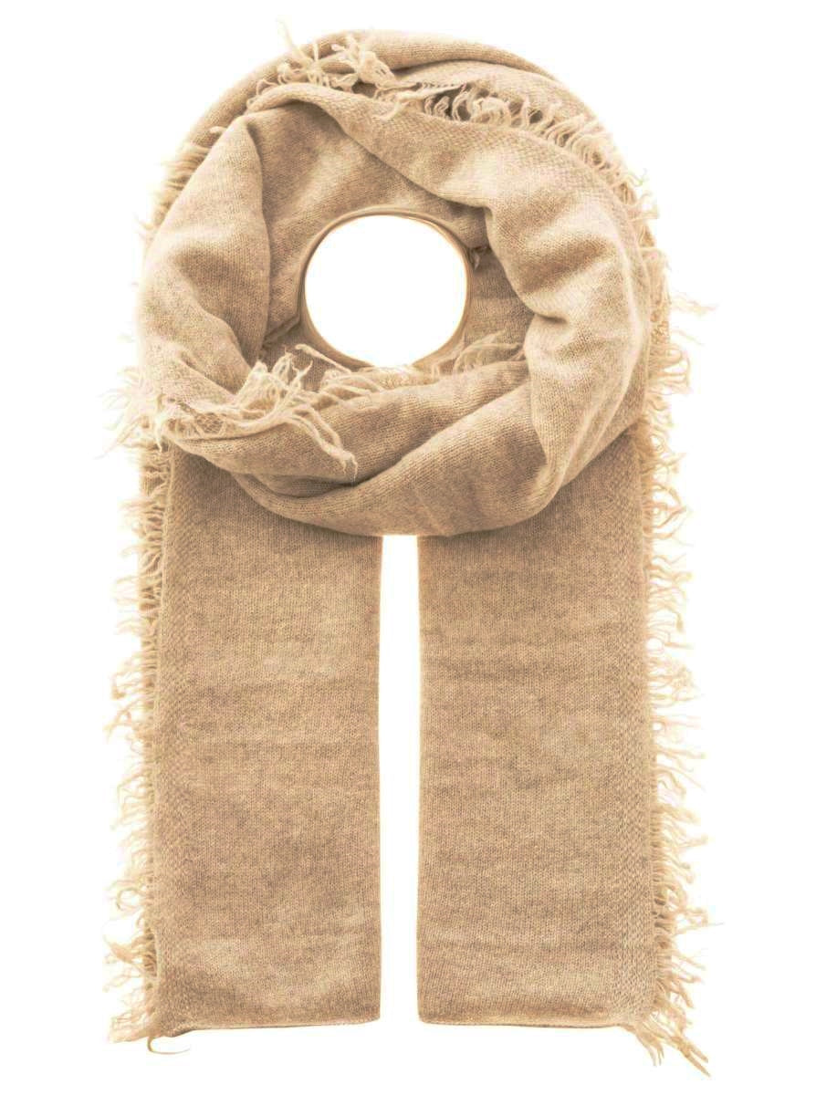 đź’• Zwillingsherz XXL "Fransenschal" 100 % Cashmere Schal Stola Kaschmir Mittelbeige