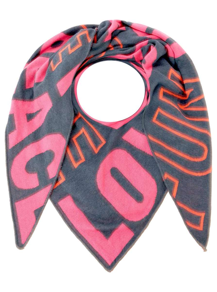 💕 Zwillingsherz Dreieckstuch "Große Schrift" Baumwolle Blau Pink Orange