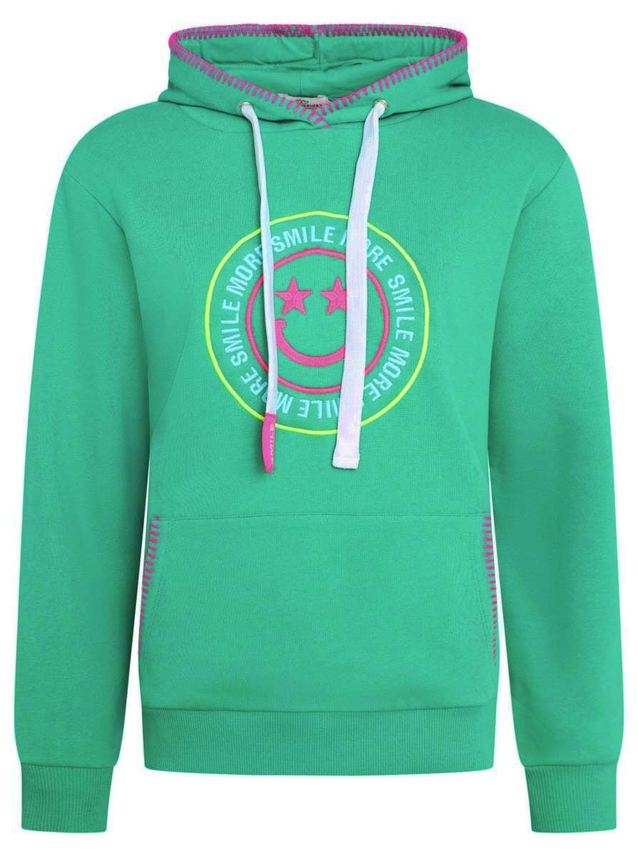 đź’• Zwillingsherz Sweatshirt Hoodie "Joana" Sweater Baumwolle GrĂĽn