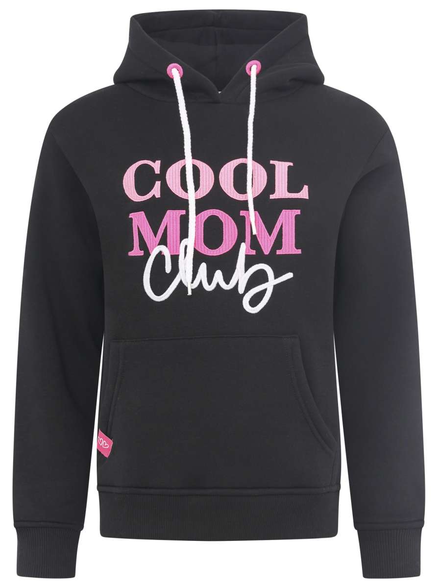 đź’• Zwillingsherz Sweatshirt Hoodie "Cool Mom Club" Sweater Baumwolle Schwarz