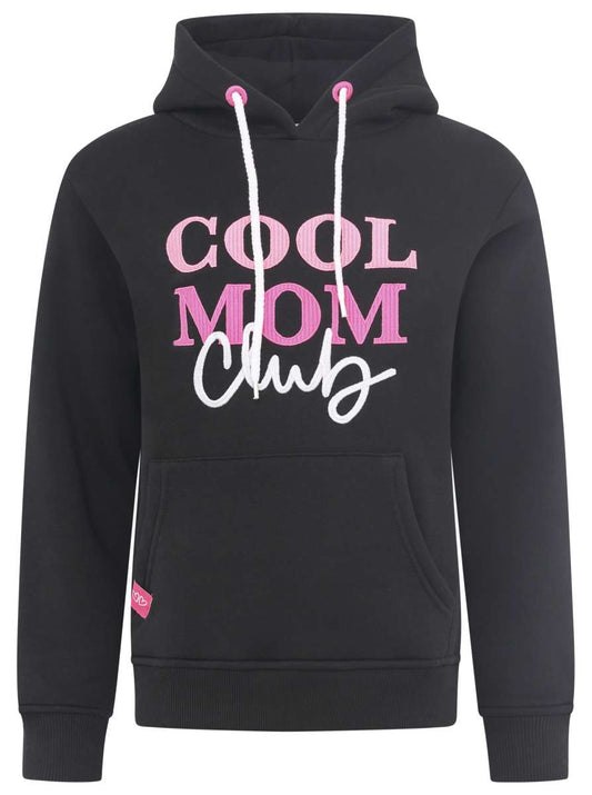 💕 Zwillingsherz Sweatshirt Hoodie "Cool Mom Club" Sweater Baumwolle Schwarz