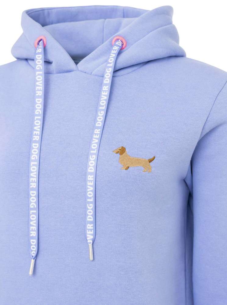 đź’• Zwillingsherz Sweatshirt Hoodie "Kleiner Dackel" Sweater Baumwolle Blau