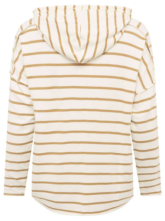 💕 Zwillingsherz Sweatshirt mit Kapuze "Kleine Streifen" Viskose Beige