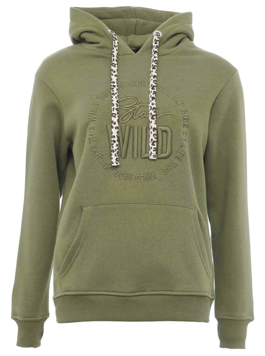 đź’• Zwillingsherz Sweatshirt Hoodie "Nelina" Sweater Baumwolle Khaki
