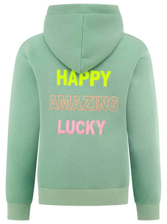 💕 Zwillingsherz Sweatshirt Hoodie "Positive" Sweater Baumwolle Salbei