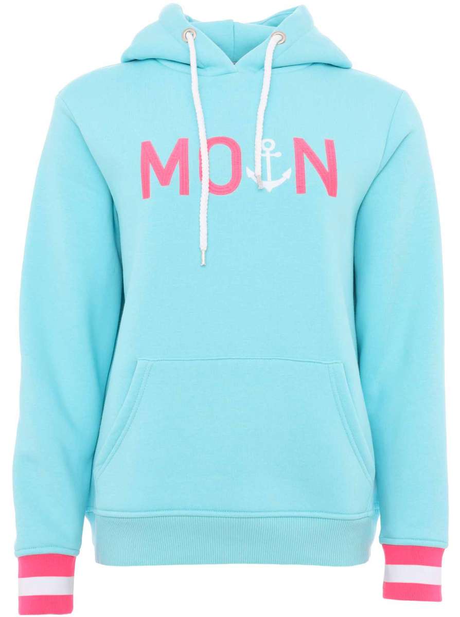 đź’• Zwillingsherz Sweatshirt Hoodie "Rahel" Sweater Baumwolle TĂĽrkis