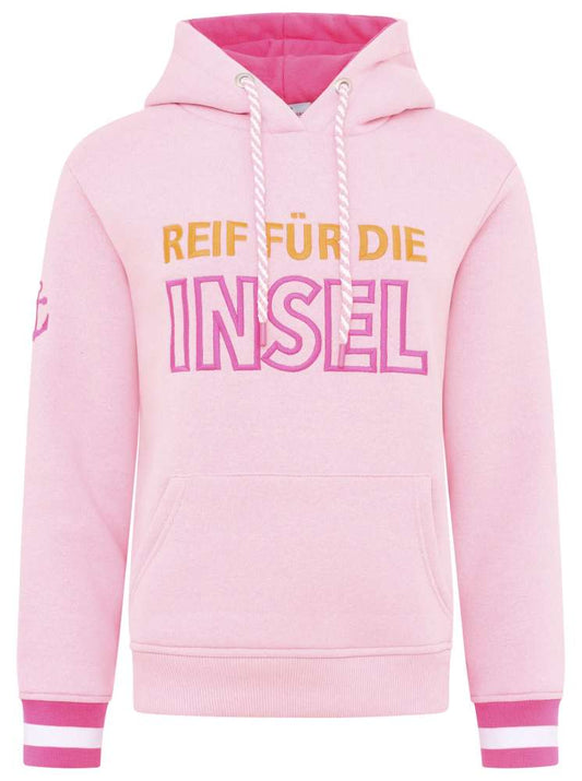 💕 Zwillingsherz Sweatshirt Hoodie "Reif für die Insel" Sweater Baumwolle Pink