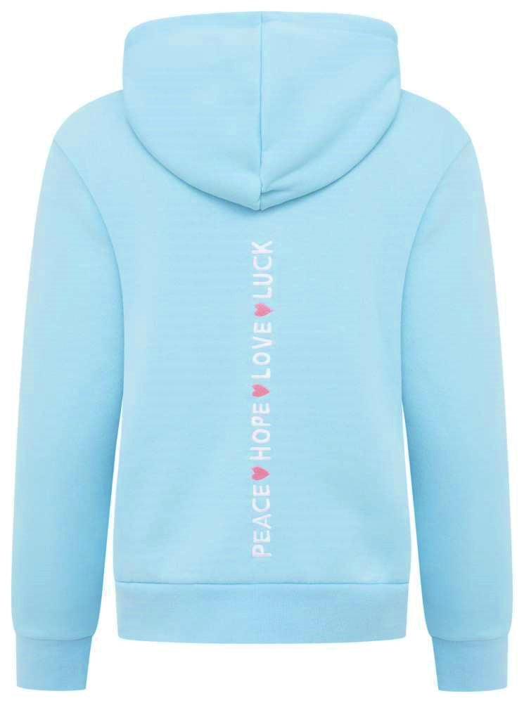 💕 Zwillingsherz Sweatshirt Hoodie "Smile Everyday Happy" Sweater Baumwolle Türkis