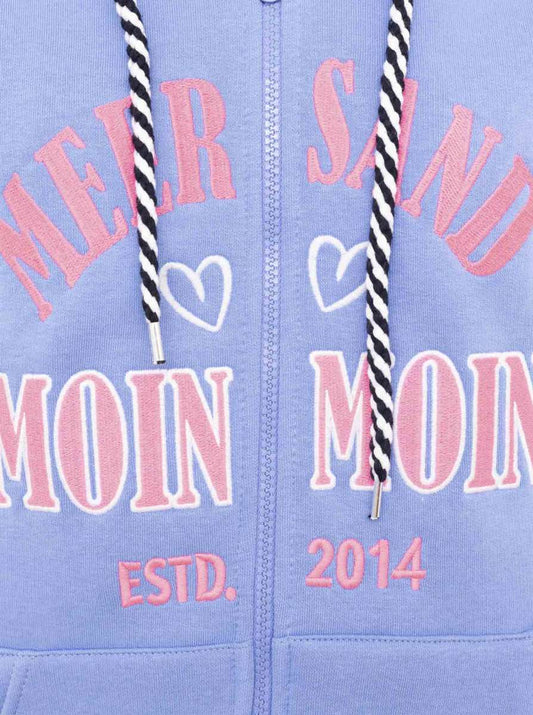 💕 Zwillingsherz Hoodiejacke "Moin Moin" Hellblau