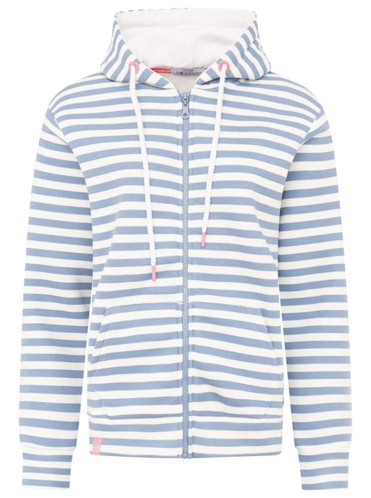 💕 Zwillingsherz Hoodiejacke "Streifen Moin" Jeansblau