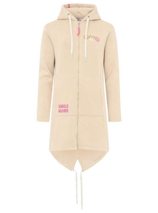 💕 Zwillingsherz Zip Hoodiemantel "Layout Mix" Sweater Baumwolle Beige