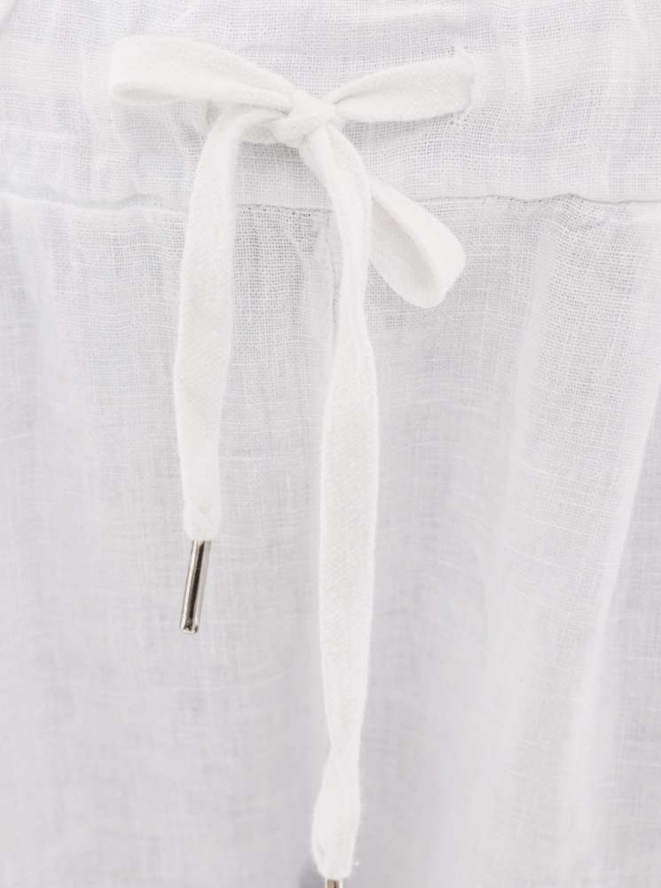 💕 Zwillingsherz Hose Leinenhose "Classic" Leinen Weiß