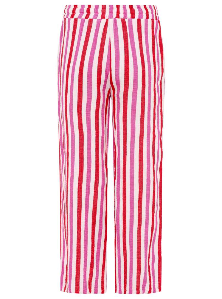 💕 Zwillingsherz Hose Musselin "Streifen" Rot Pink Weiß