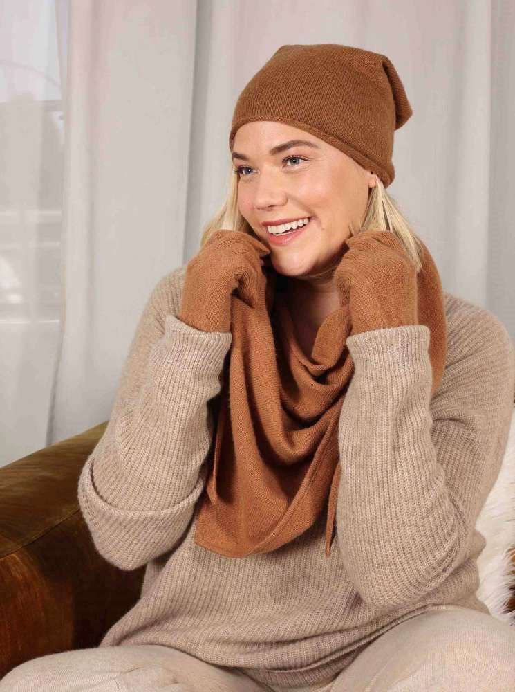 đź’• Zwillingsherz Handschuhe 100 % Kaschmir Cashmere Cognac