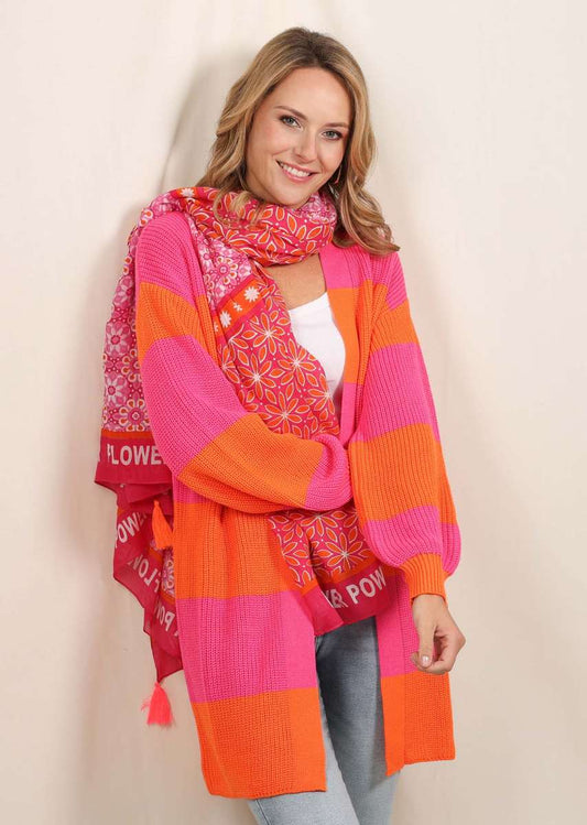 💕 Zwillingsherz Schal Tuch "Waja" Pink Orange