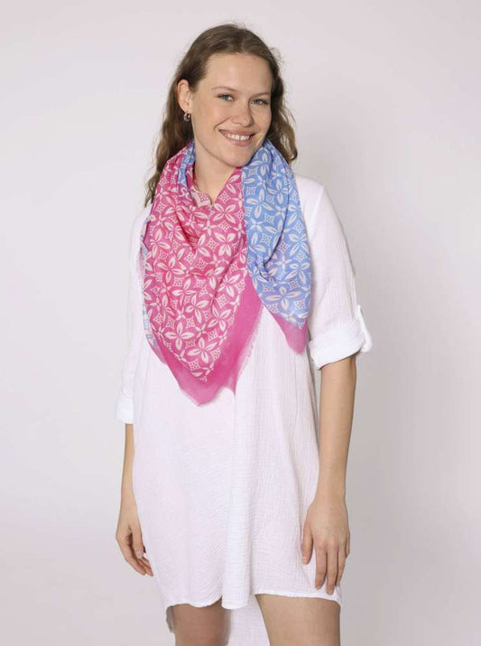 💕 Zwillingsherz Dreieckstuch Viereck "Kind Soul" Blau Pink