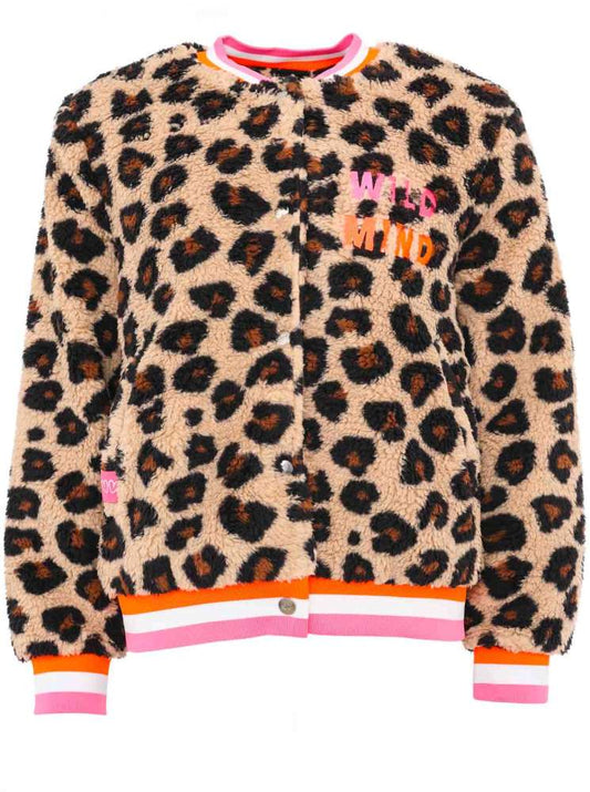💕 Zwillingsherz Bomberjacke Teddy "Leo Wild Mind" Beige