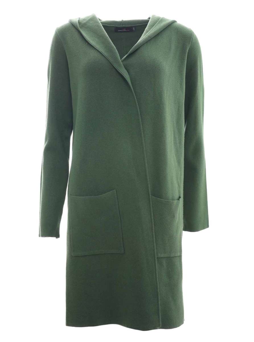 đź’• Zwillingsherz Strickjacke "Janina Basic" Strickmantel offen Khaki