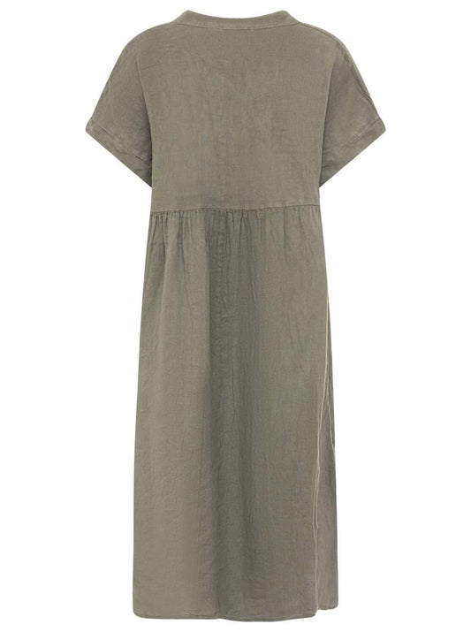 💕 Zwillingsherz Maxikleid "Deluxe" 100 % Leinen Khaki