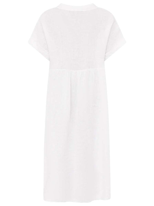 💕 Zwillingsherz Maxikleid "Deluxe" 100 % Leinen Weiß