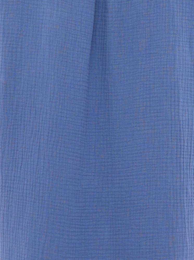 đź’• Zwillingsherz Tunika Bluse Musselin "Rom" Jeansblau