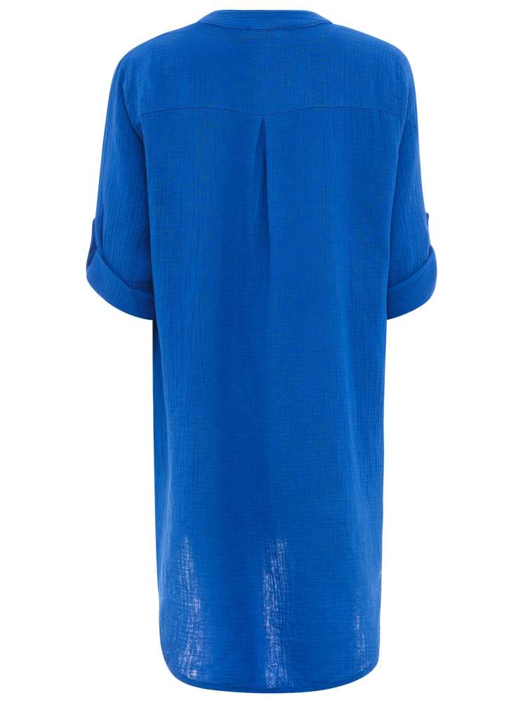 đź’• Zwillingsherz Tunika Bluse Musselin "Rom" Royalblau