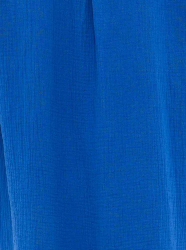 đź’• Zwillingsherz Tunika Bluse Musselin "Rom" Royalblau