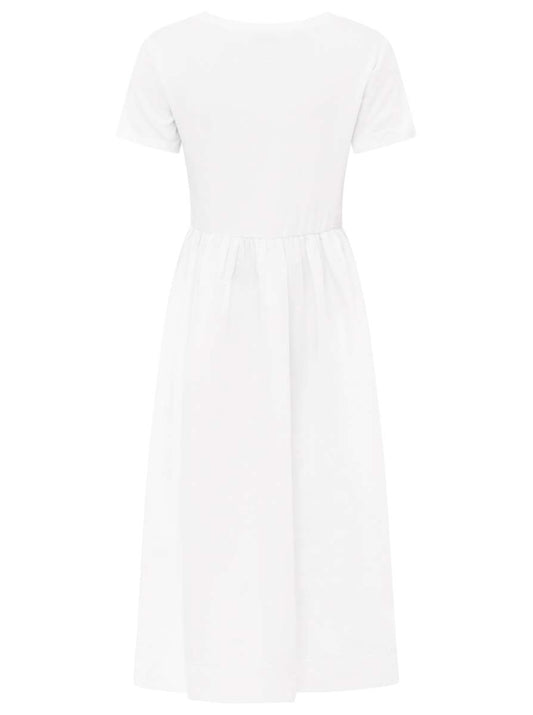 💕 Zwillingsherz Kleid "Strandspaziergang" 100 % Baumwolle Weiß